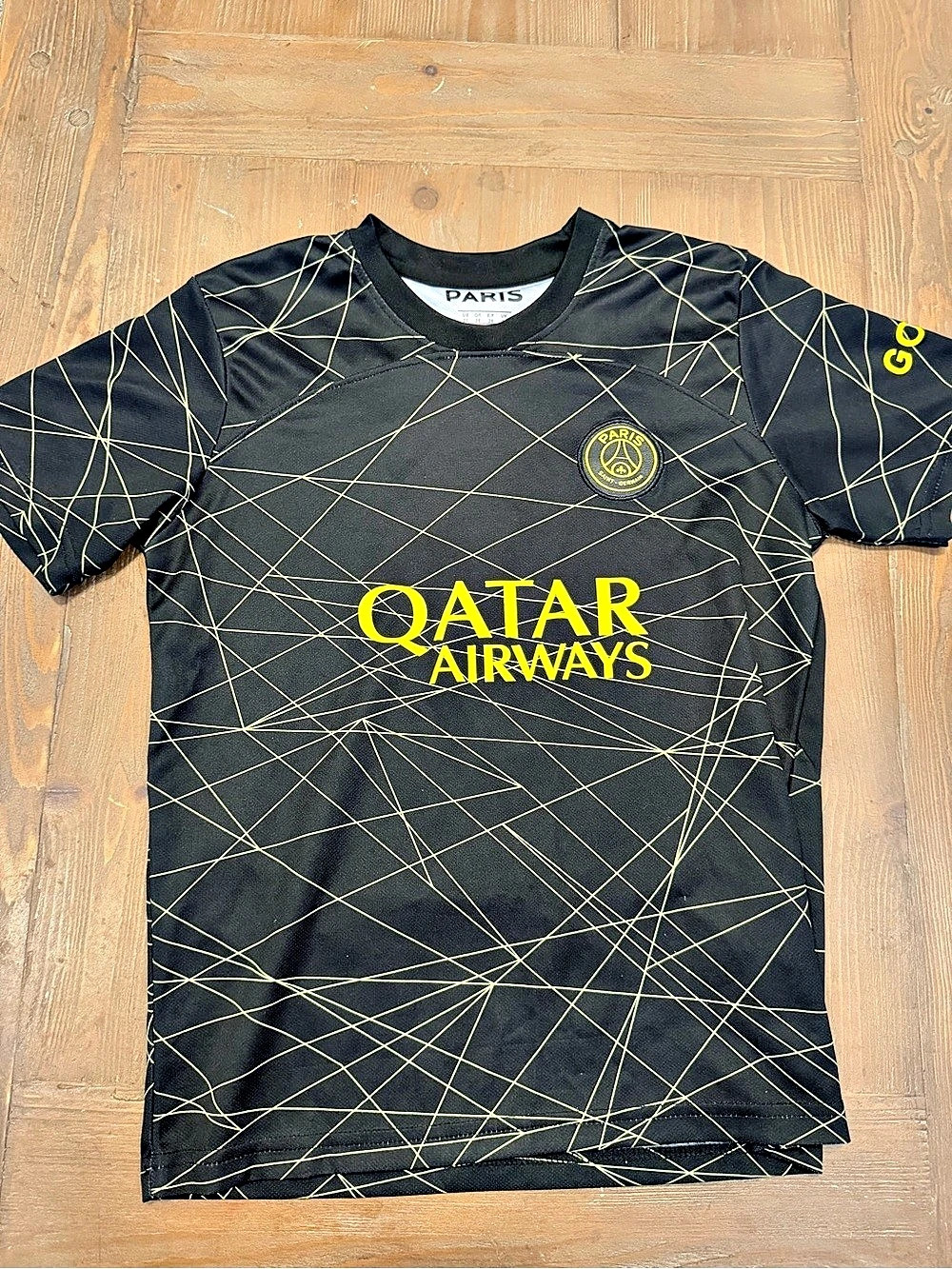 Paris Saint-Germain Kylian Mbappé #7 Men's Black & Yellow Jersey